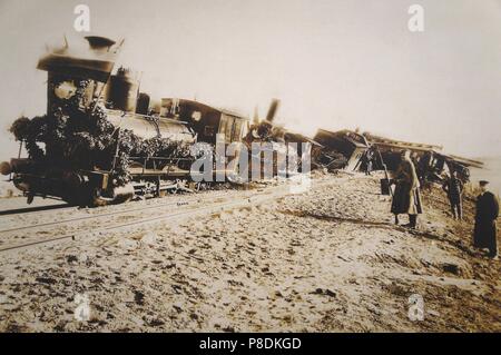 The Borki train disaster on October 29, 1888. Museum: State History Museum, Moscow. Stock Photo