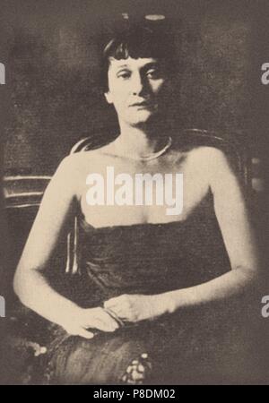 Portrait of the Poetess Anna Akhmatova (1889-1966). Museum: A. Akhmatova Memorial Museum, St. Petersburg. Stock Photo