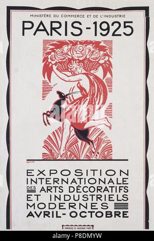 Poster for the Exposition internationale des Arts Décoratifs et industriels modernes. Museum: PRIVATE COLLECTION. Stock Photo