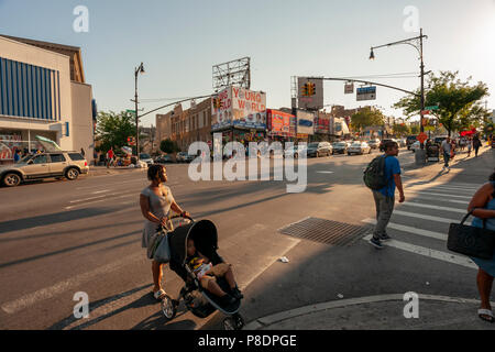 Stores in the Fordham Road shopping district in the Bronx in New York