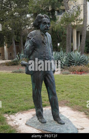 A statue of Albert Einstein by sculptor Georgy Frangulyan at Hebrew University, which he helped establish. Stock Photo