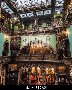 Inside ornate and detailed Peles castle Romania. Stock Photo