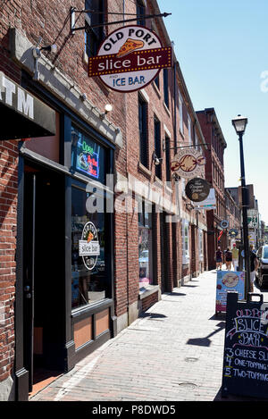 Portland Maine, Storefronts in the Old Port District Stock Photo