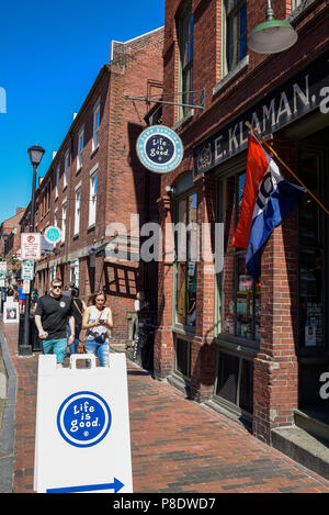 Portland Maine, Storefronts in the Old Port District Stock Photo