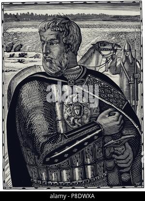 Portrait of Alexander Nevsky, Grand Prince of Novgorod and Vladimir (1220-1263). Museum: PRIVATE COLLECTION. Stock Photo
