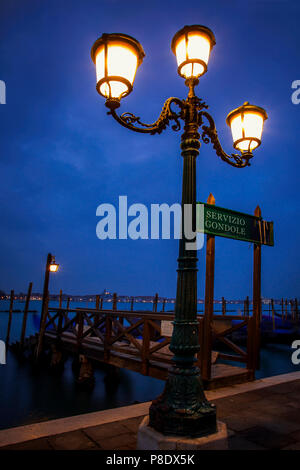 Dock along St. Mark's Square in Venice, Italy in the early morning hours Stock Photo