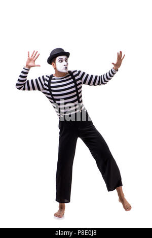 Young mime isolated on white background Stock Photo