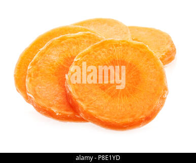 Carrot slices isolated on white background Stock Photo