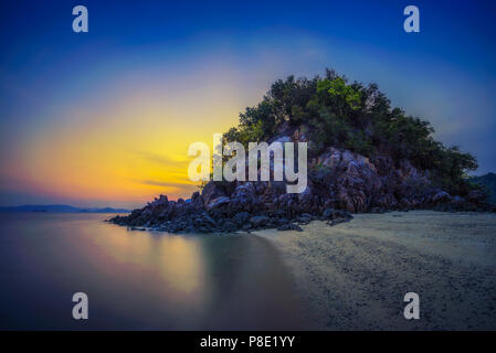 Sunset over Ko Hong island in the Krabi province Stock Photo