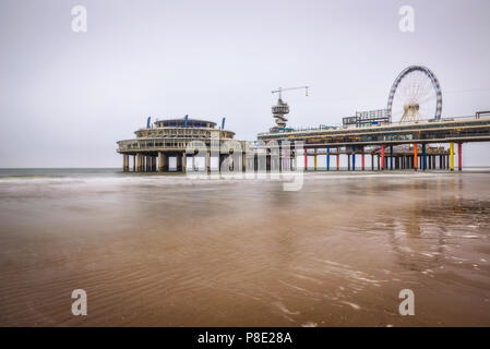 Beach view on the Pier in Scheveningen near Hague, Netherlands Stock Photo