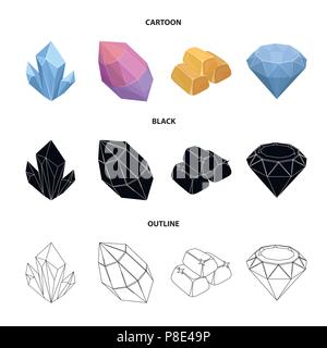 Illustration Of A Set Of Black Gems Stones, Minerals Icons For Web And App  Royalty Free SVG, Cliparts, Vectors, and Stock Illustration. Image 81519593.