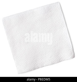 White napkin, clipping path, isolated on white background, high quality photo Stock Photo