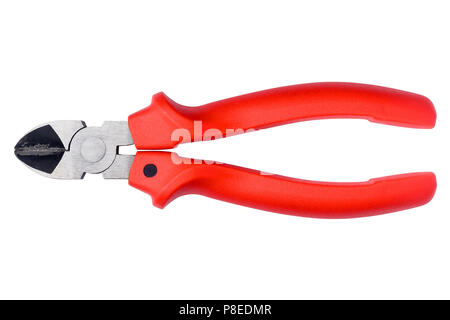 Nippers red handle, clipping path, isolated on white background, isolated Stock Photo
