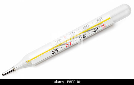mercury thermometer, isolated on white background Stock Photo