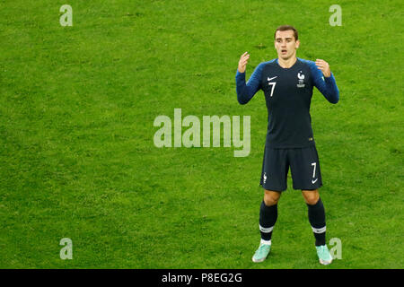 SAINT PETERSBURG, RUSSIA - JULY 10: Antoine Griezmann of France national team reacts during the 2018 FIFA World Cup Russia Semi Final match between France and Belgium at Saint Petersburg Stadium on July 10, 2018 in Saint Petersburg, Russia. MB Media Stock Photo