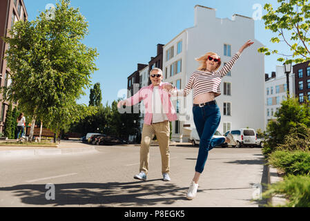 Happy joyful couple enjoying themselves Stock Photo