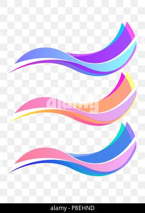 set of wavy design element Stock Vector