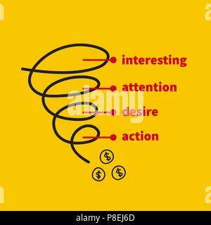 abstract sales funnel Stock Vector