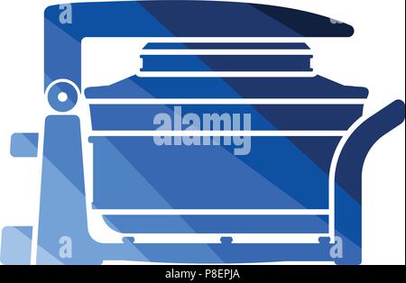 Electric convection oven icon. Flat color design. Vector illustration. Stock Vector