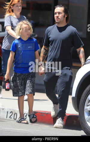 Pete Wentz and his son Bronx leave after having coffee in the Studio City neighbourhood of Los Angeles, California.  Featuring: Bronx Wentz, Pete Wentz Where: Los Angeles, California, United States When: 09 Jun 2018 Credit: WENN.com Stock Photo