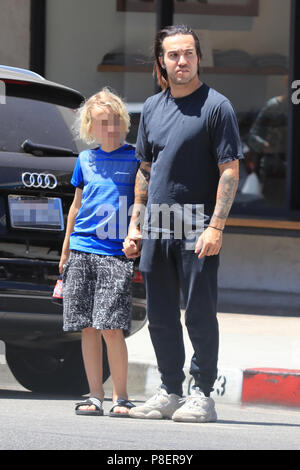 Pete Wentz and his son Bronx leave after having coffee in the Studio City neighbourhood of Los Angeles, California.  Featuring: Bronx Wentz, Pete Wentz Where: Los Angeles, California, United States When: 09 Jun 2018 Credit: WENN.com Stock Photo