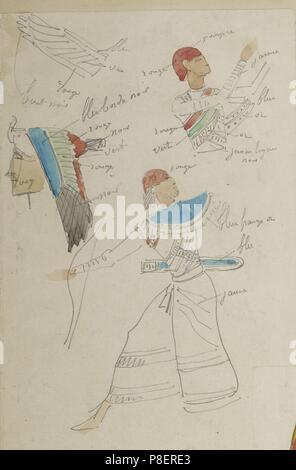 Costume design for the opera Aida by Giuseppe Verdi, Paris, Théâtre national de l'Opéra, 22.03.1880. Museum: BIBLIOTHEQUE NATIONALE DE FRANCE. Stock Photo