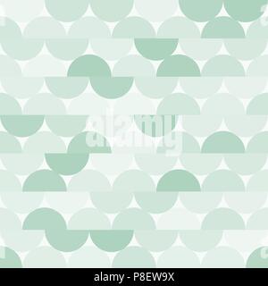 Seamless vector halves rounds colourful green pattern Stock Vector