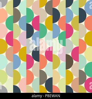 Seamless vector halves rounds colourful vertical pattern Stock Vector