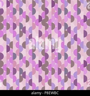 Seamless vector halves rounds colourful pink pattern Stock Vector