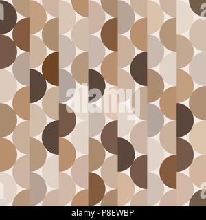 Seamless vector halves rounds colourful brown pattern Stock Vector