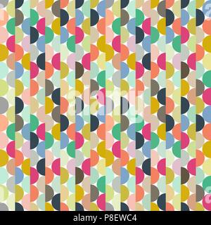 Seamless vector halves rounds colourful small pattern for textile, fabric, wrapping, craft, ceramic Stock Vector