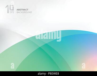 Abstract green gradient overlay circles on white background. Vector illustration Stock Vector