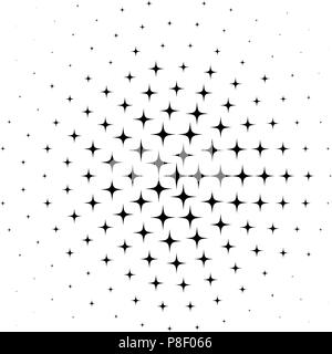 Vector dots halftone. Black stars on white background. texture round Stock Vector