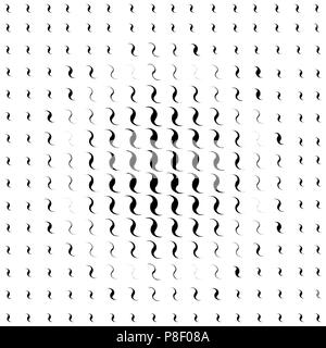 Vector dots halftone. Black zigzag on white background. texture round Stock Vector
