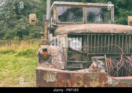 Legendary truck of the US Army Kaiser Jeep on the island of Hiiuma in Estonia Stock Photo