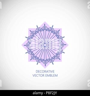 Geometrical ornament. Vector ornamental isolated flower figure Stock Vector