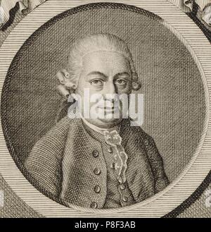 Portrait of Carl Philipp Emanuel Bach (1714-1788). Museum: PRIVATE COLLECTION. Stock Photo