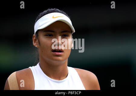 Emma Raducanu on day nine of the Wimbledon Championships ...