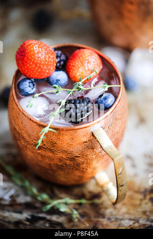 Summer berries moscow mule Stock Photo
