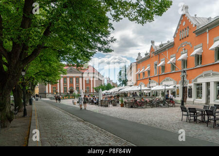 TURKU, FINLAND - 8/7/2018: Vahatori and the main library in Turku city centre at summer day. Stock Photo