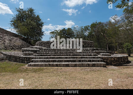 Ruins of the ancient Mayan city of Edzna near campeche, mexico. Stock Photo