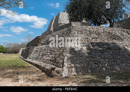 Ruins of the ancient Mayan city of Edzna near campeche, mexico. Stock Photo