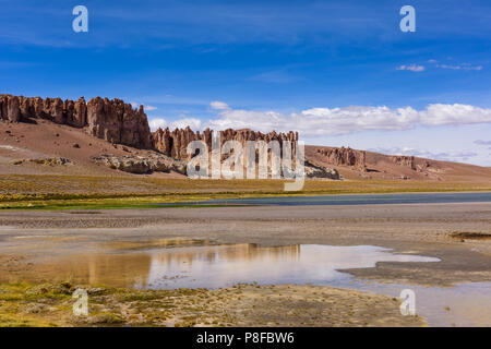 Tarra Cathedral rock formations, Paso de Jama, San Pedro de Atacama, Antofagasta, Chile Stock Photo