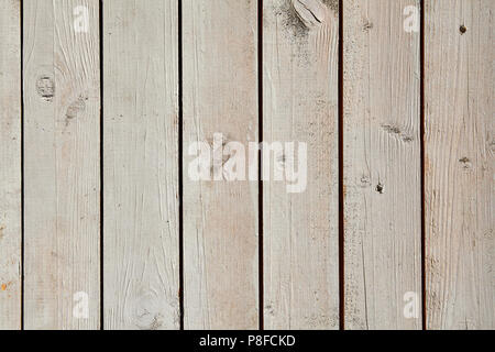 Painted surface of light coloured bleached wooden texture with vertical planks, abstract background. Stock Photo