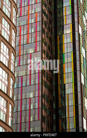 Downtown Seattle early morning with abstract close-up of building facade Stock Photo