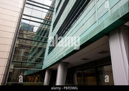 Downtown Seattle early morning with abstract close-up of building facade Stock Photo