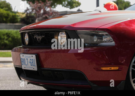 Ford Mustang Front End with Fog Lights On Stock Photo