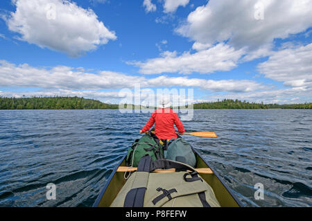 Heading out to Deep Water on Birch Lake in Quetico Provincial Park in Ontario Stock Photo