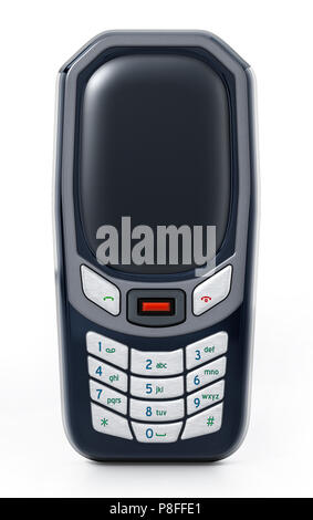Old style basic mobile phone with keypad. 3D illustration Stock Photo ...