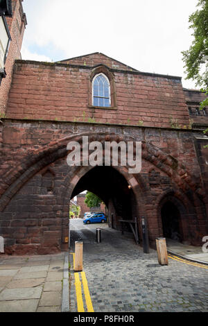 The abbey gateway gatehouse exterior west face chester cheshire england uk Stock Photo